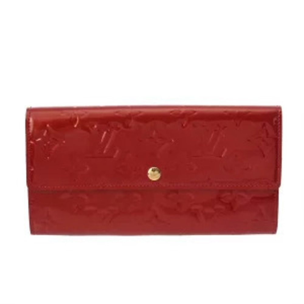 Louis Vuitton Monogram Vernis Portefeuille Sarah Pomme d Amour Long Wallet